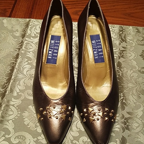 Stuart Weitzman Shoes - Stuart Weitzman Bronze Studded Heels